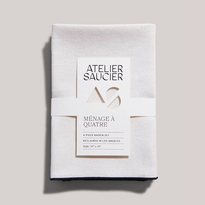 ATELIER SAUCIER · Cream Burlap Noir Napkins | Set of 4 | socius design in Rochester, MN