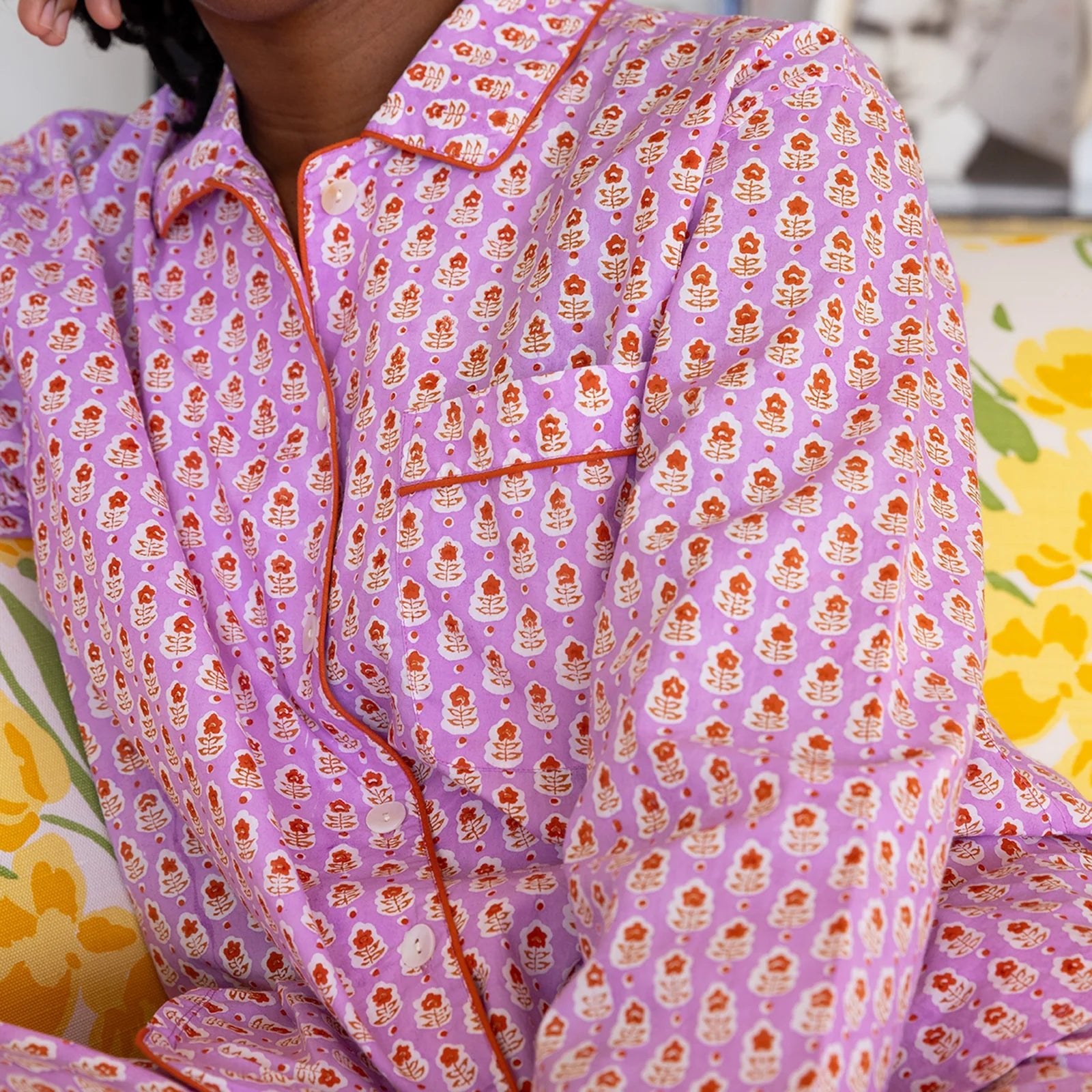 Block Shop · Hand Block - printed Pajama Set in Phlox | socius design in Rochester, MN