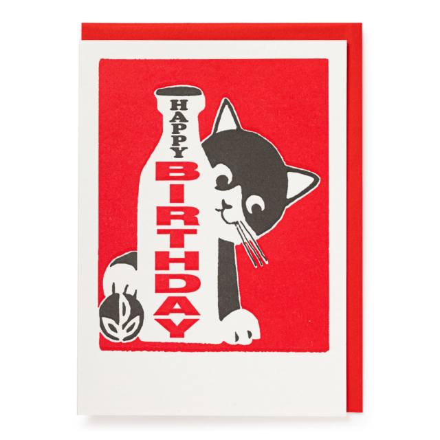 Archivist Gallery Happy Birthday Cat – Letterpress Card