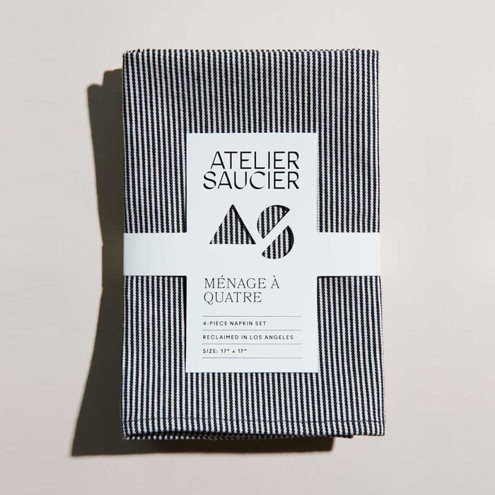 ATELIER SAUCIER · Hickory Stripe Reclaimed Fabric Napkin Set | socius design in Rochester, MN