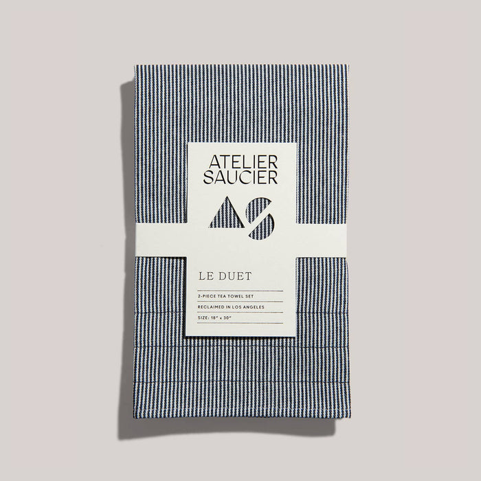 ATELIER SAUCIER · Hickory Stripe Reclaimed Fabric Tea Towel Set | socius design in Rochester, MN