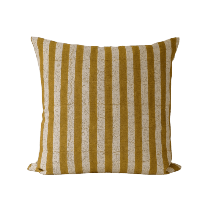 Soil to Studio · Maya Hand Block - printed Linen Pillow · Khaki Sage | socius design in Rochester, MN