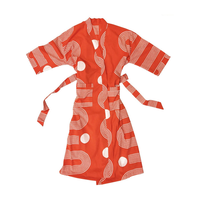 Block Shop Sidewinder Hand Block Printed Robe in Poppy — Final Sale | socius design, Rochester MN