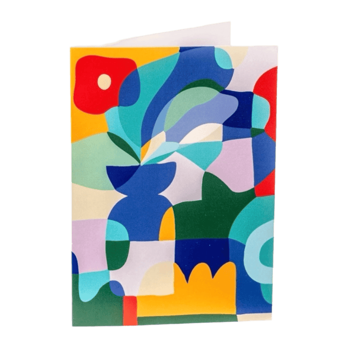 Teresa Rego Red Poppy on Blue Vase – Illustrated Notecard