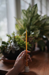 Slow Burn · 9" Pure Beeswax Slim Taper Candle | socius design in Rochester, MN