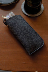 Merino Wool Felt Eyeglass Sleeve - Charcoal