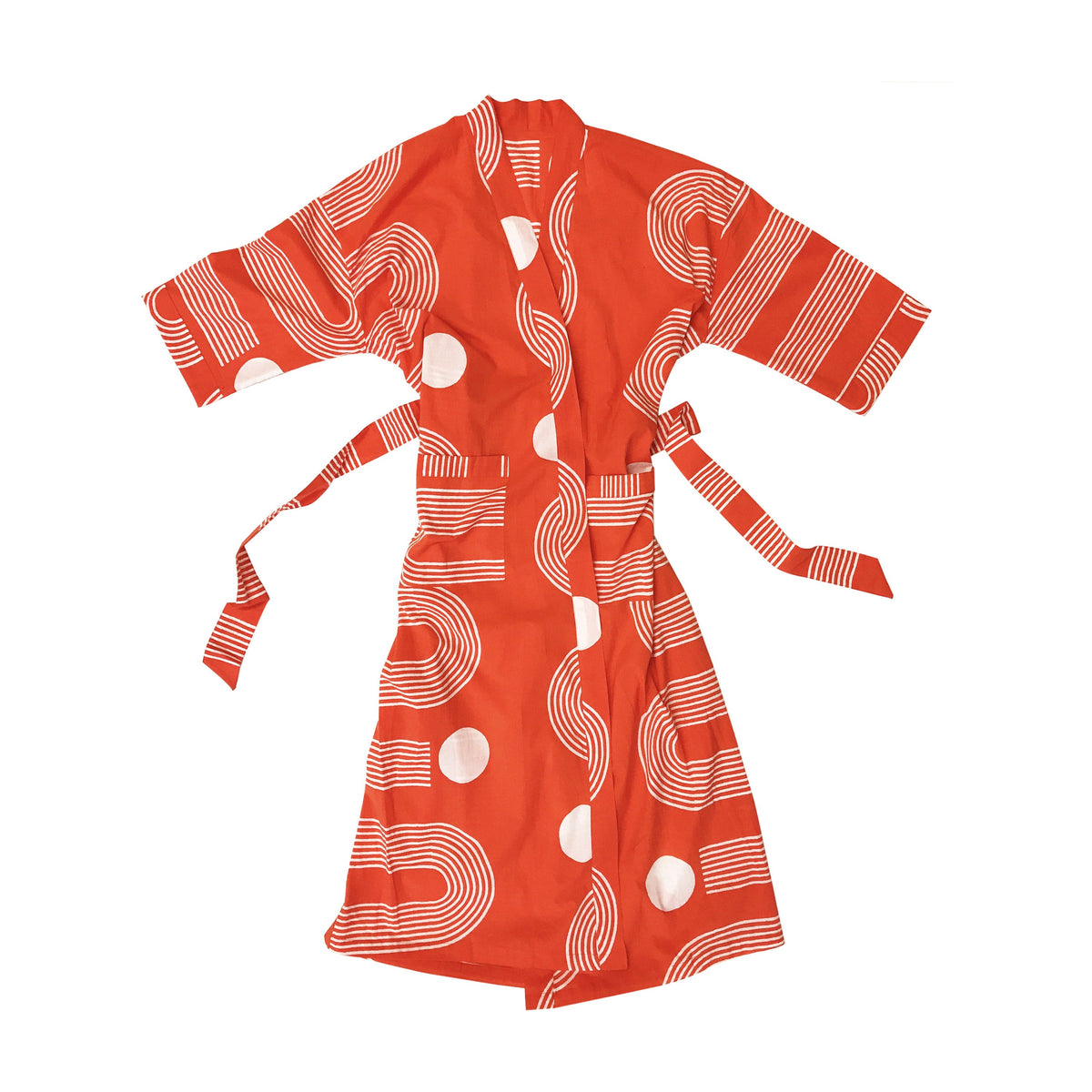 Block Shop Sidewinder Hand Block Printed Robe in Poppy — Final Sale | socius design, Rochester MN