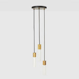 Basalt Triple Pendant in Brass