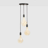 Triple Pendant in Graphite + Voronoi II - Black Canopy