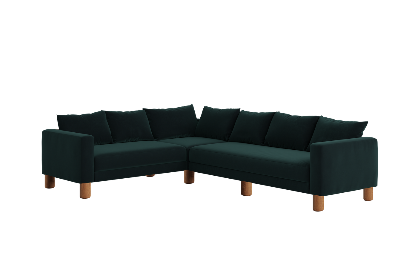 The Essential Corner Sectional (6 Seat) in Recycled Velvet