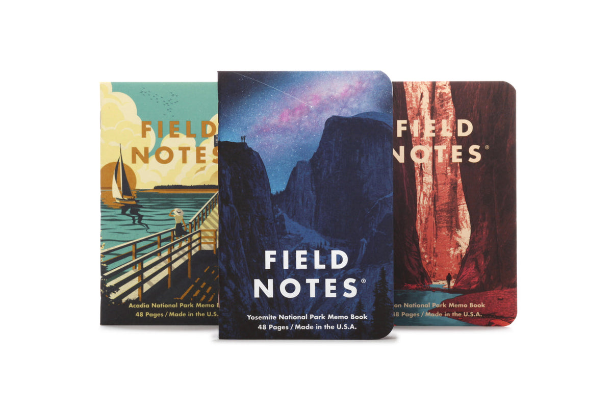 Field Notes National Parks Series A — Yosemite, Acadia, Zion