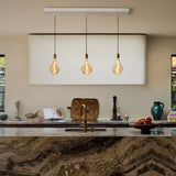 Linear Triple Pendant in Brass