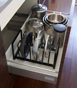 Yamazaki Home · Adjustable Pot Lid and Frying Pan Organizer · Steel | socius design in Rochester, MN