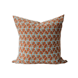 Aliya Hand Block-Printed Linen Pillow · 22x22