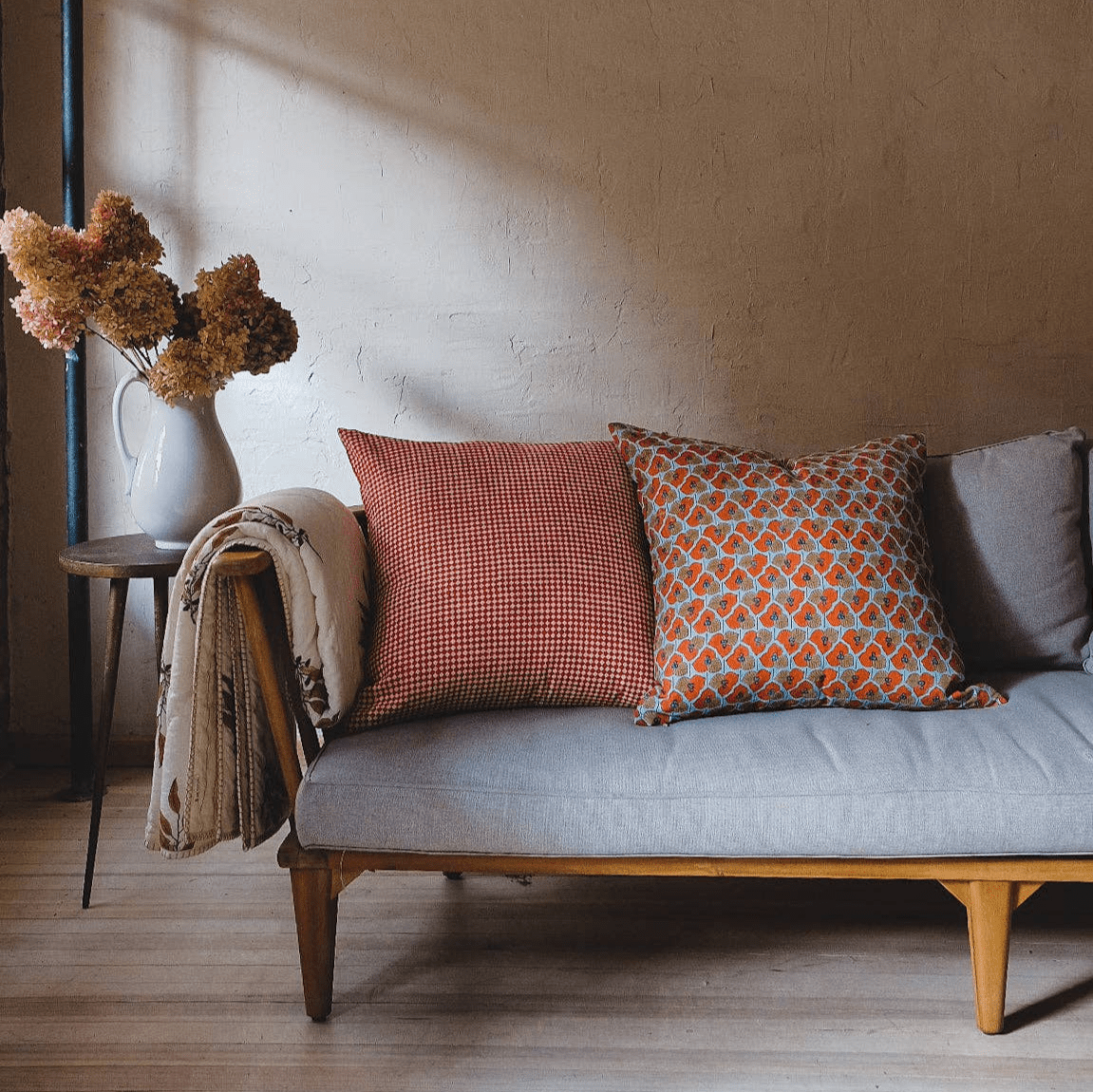 Soil to Studio · Aliya Hand Block - Printed Linen Pillow · 18x18 | socius design in Rochester, MN