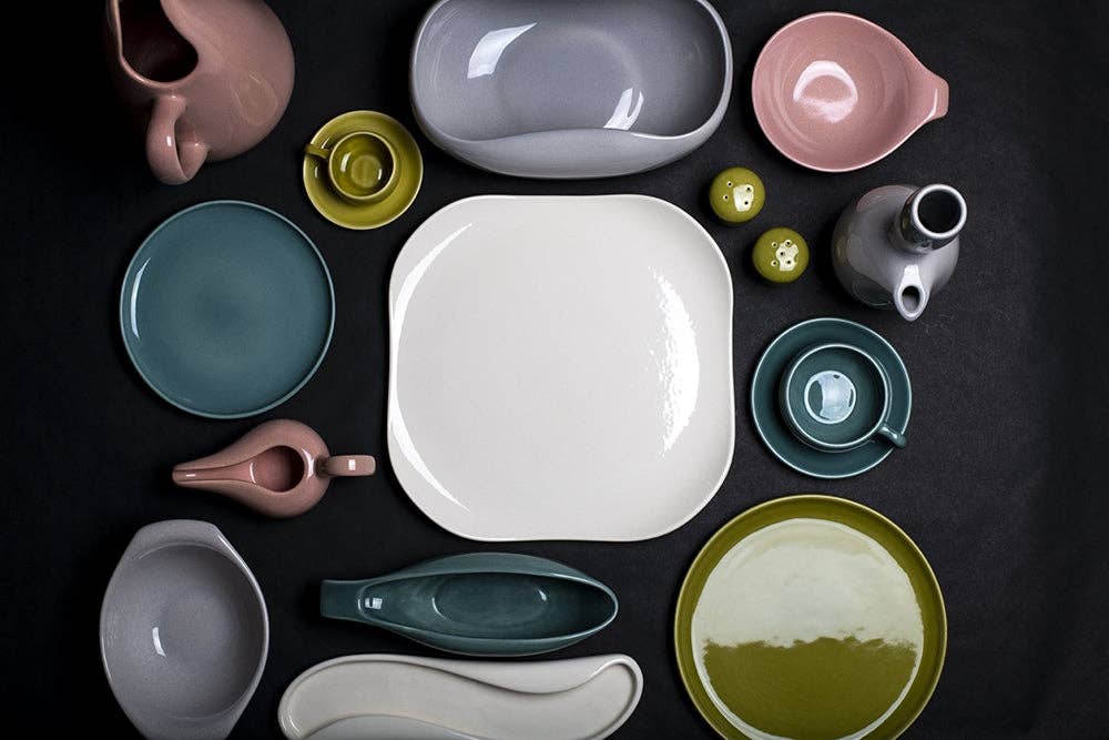 Bauer Pottery · American Modern Cup & Saucer | Russel Wright Chartreuse | socius design in Rochester, MN