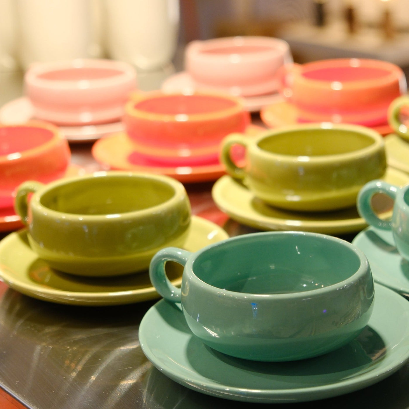Bauer Pottery · American Modern Cup & Saucer | Turquoise | socius design in Rochester, MN