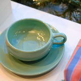 Bauer Pottery · American Modern Cup & Saucer | Turquoise | socius design in Rochester, MN