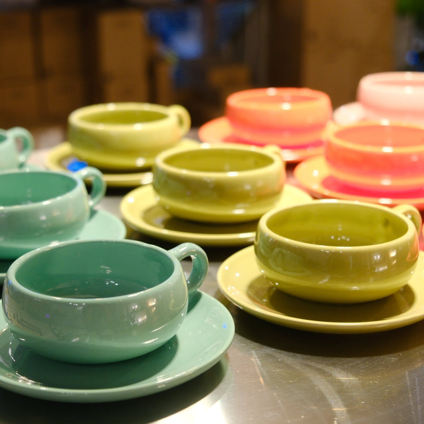 Bauer Pottery · American Modern Cup & Saucer | Turquoise | socius design in Rochester, MN