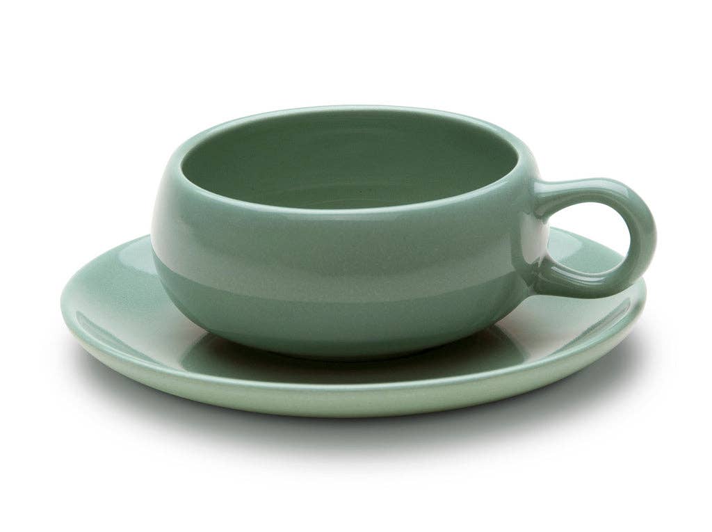 Bauer Pottery · American Modern Cup & Saucer | Turquoise | socius design in Rochester, MN