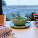 Bauer Pottery · American Modern Cup & Saucer | Turquoise | socius design in Rochester, MN