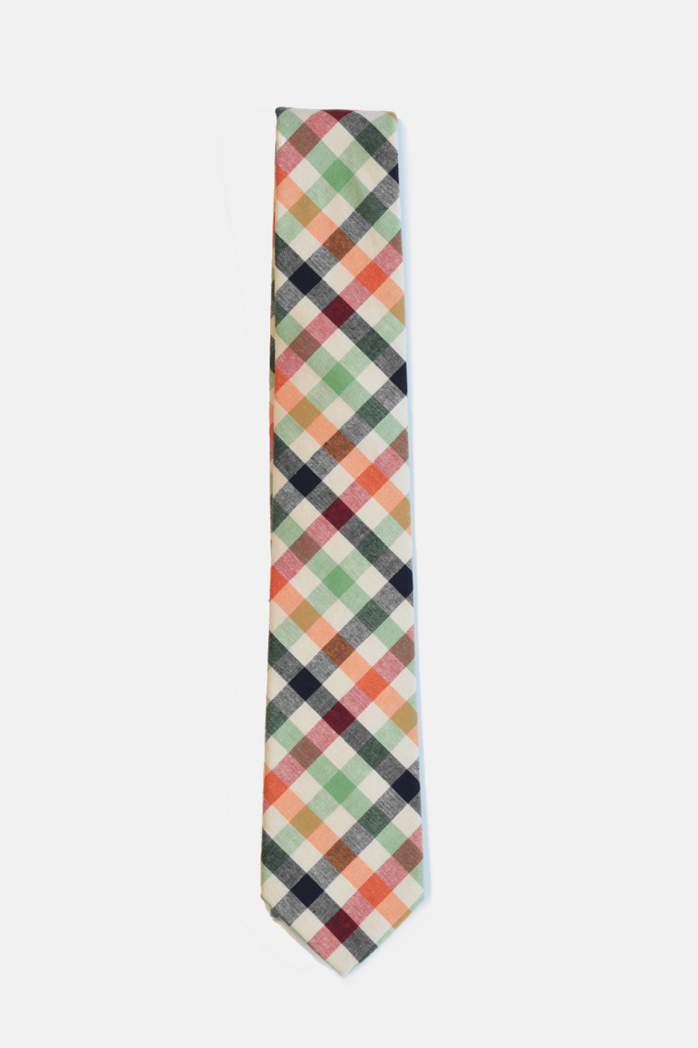Curated Basics · Beige Orange Gingham Tie | socius design in Rochester, MN