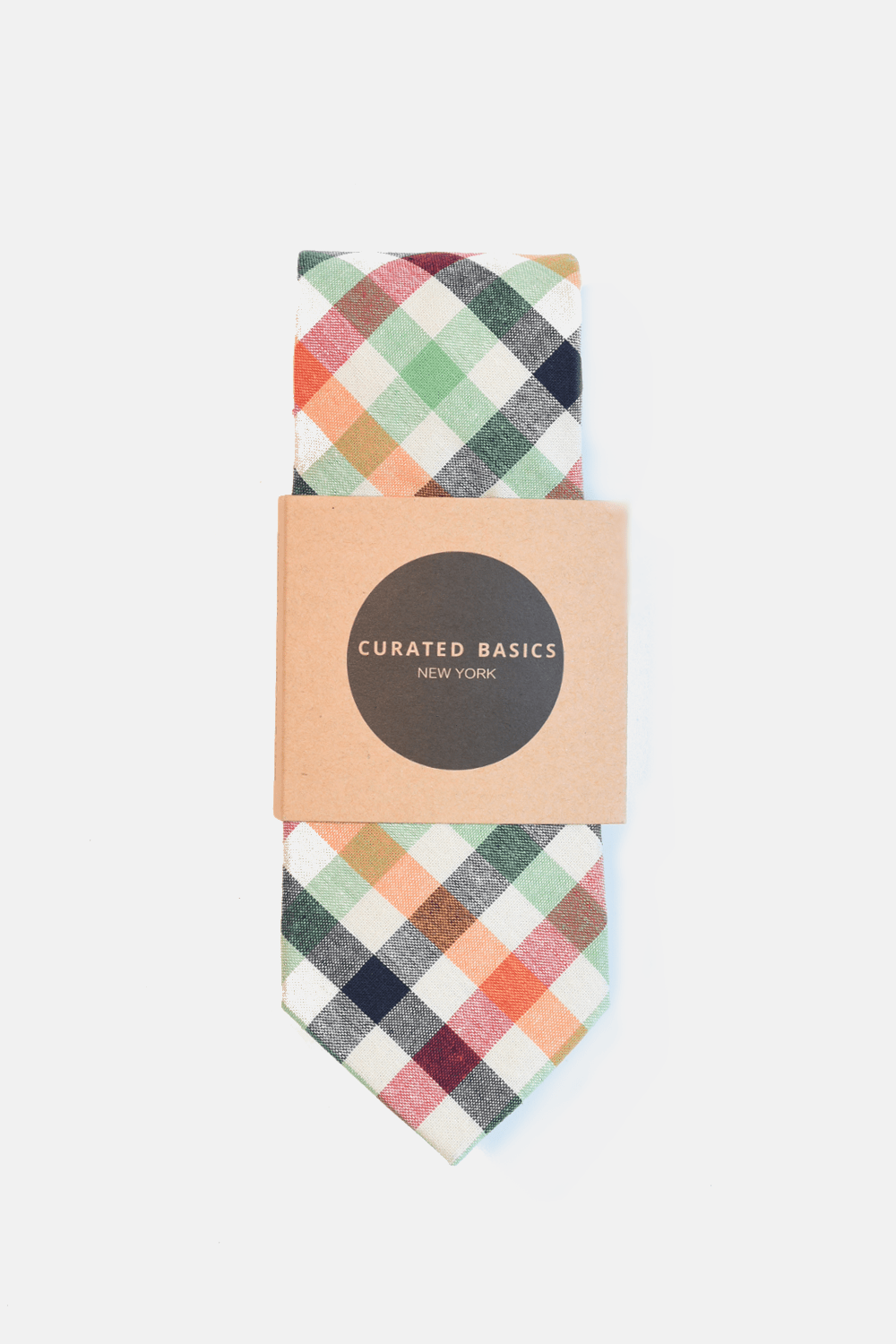 Curated Basics · Beige Orange Gingham Tie | socius design in Rochester, MN