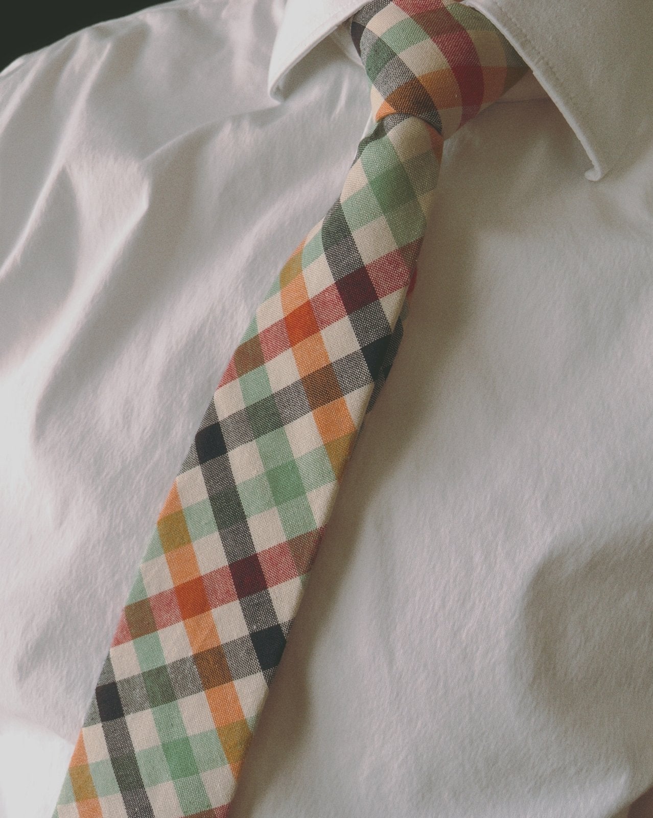 Curated Basics · Beige Orange Gingham Tie | socius design in Rochester, MN