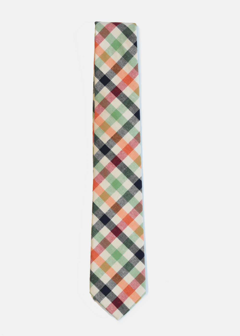 Curated Basics · Beige Orange Gingham Tie | socius design in Rochester, MN
