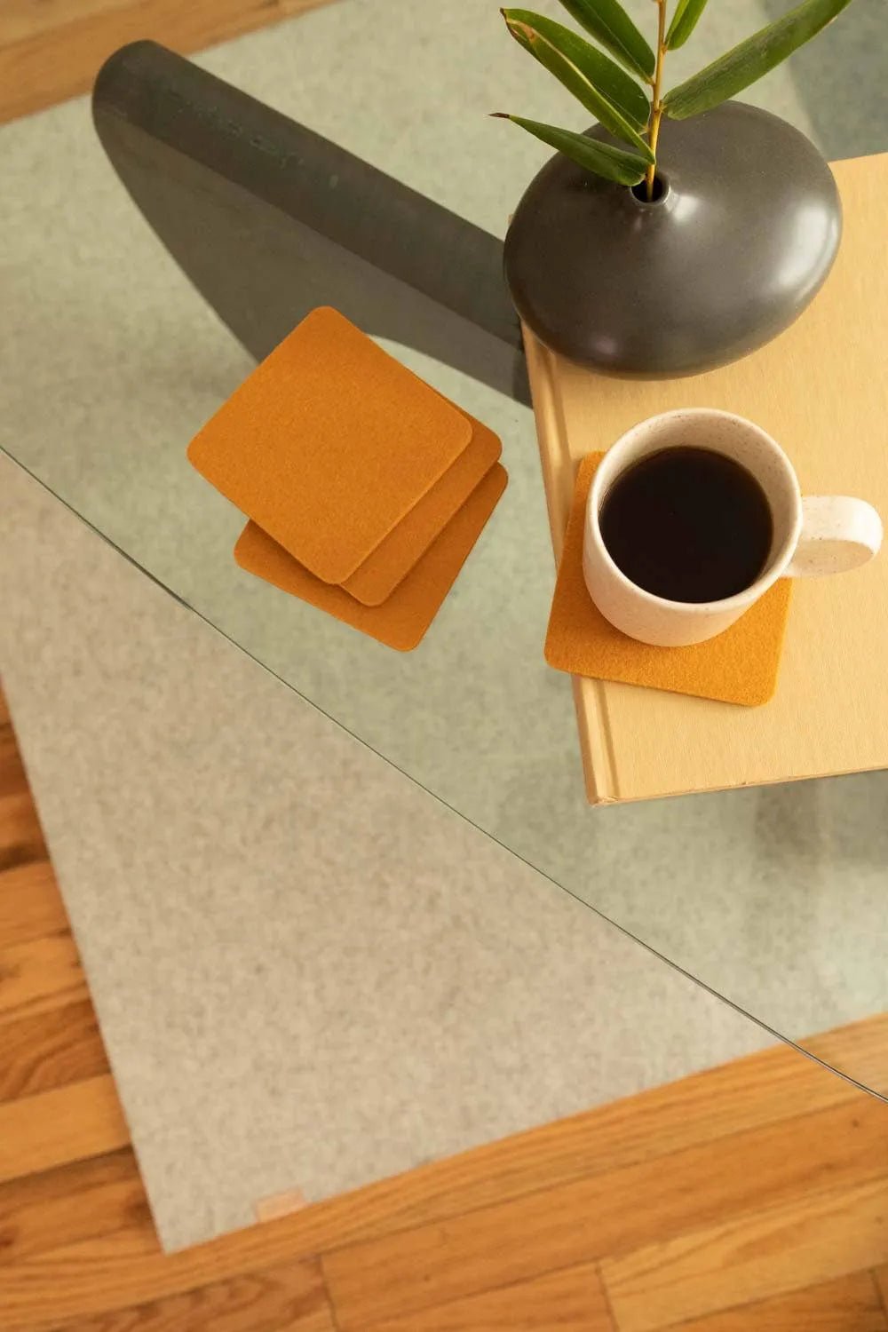 Graf Lantz · Bierfilzl Merino Wool Felt Square Coaster 4 - Pack · Turmeric | socius design in Rochester, MN