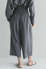 Fog Linen Work · Bipul Shirred-Waist Pants · Grey | socius design in Rochester, MN