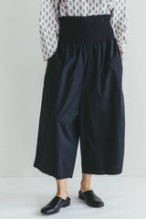 Fog Linen Work · Bipul Shirred-Waist Pants · Ink Navy | socius design in Rochester, MN