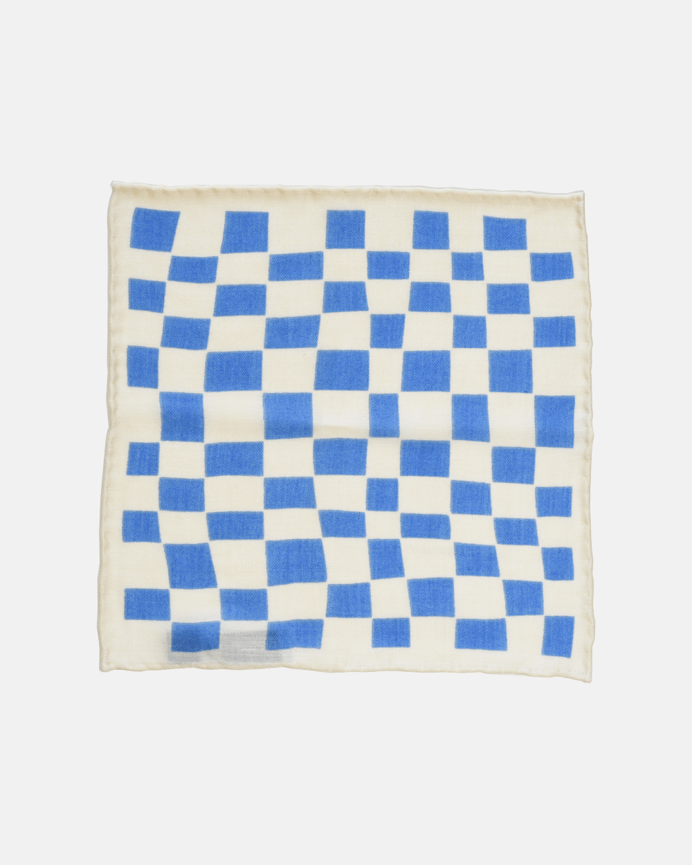 Curated Basics Blue Checker Wool Pocket Square | socius design shop | Rochester, MN