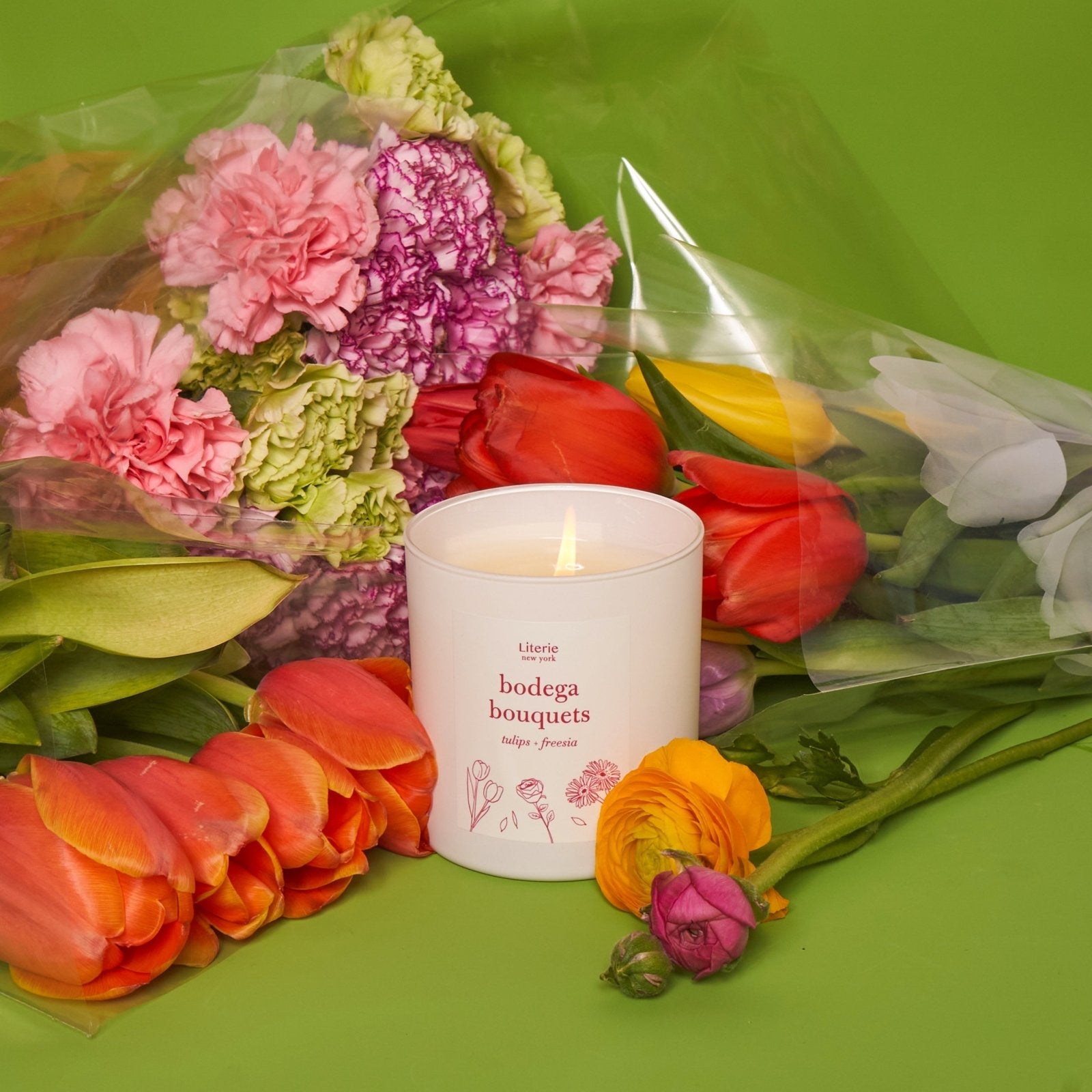 Literie Candles · Bodega Bouquets | tulips & freesia scented candle | socius design in Rochester, MN