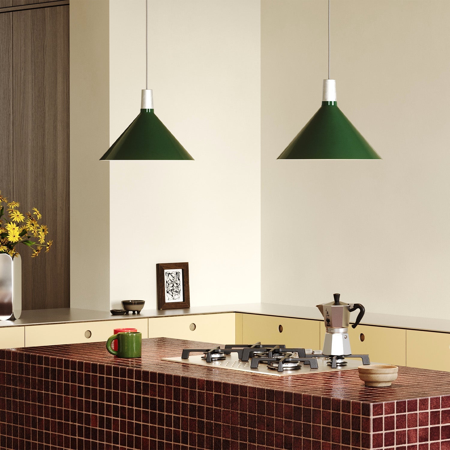 Tala US · Bower Pendant Light Medium in Dark Green + Sphere IV | socius design in Rochester, MN