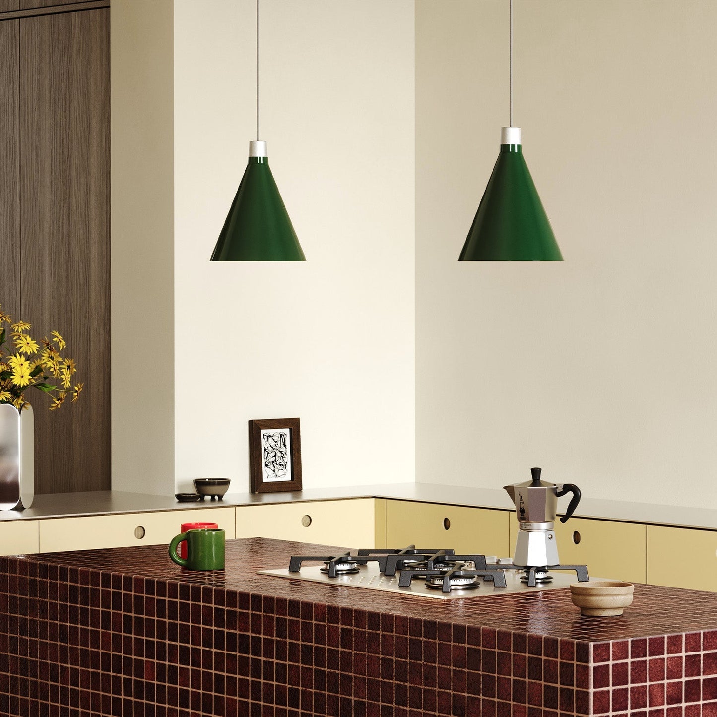 Tala US · Bower Pendant Light Small in Dark Green + Sphere III | socius design in Rochester, MN