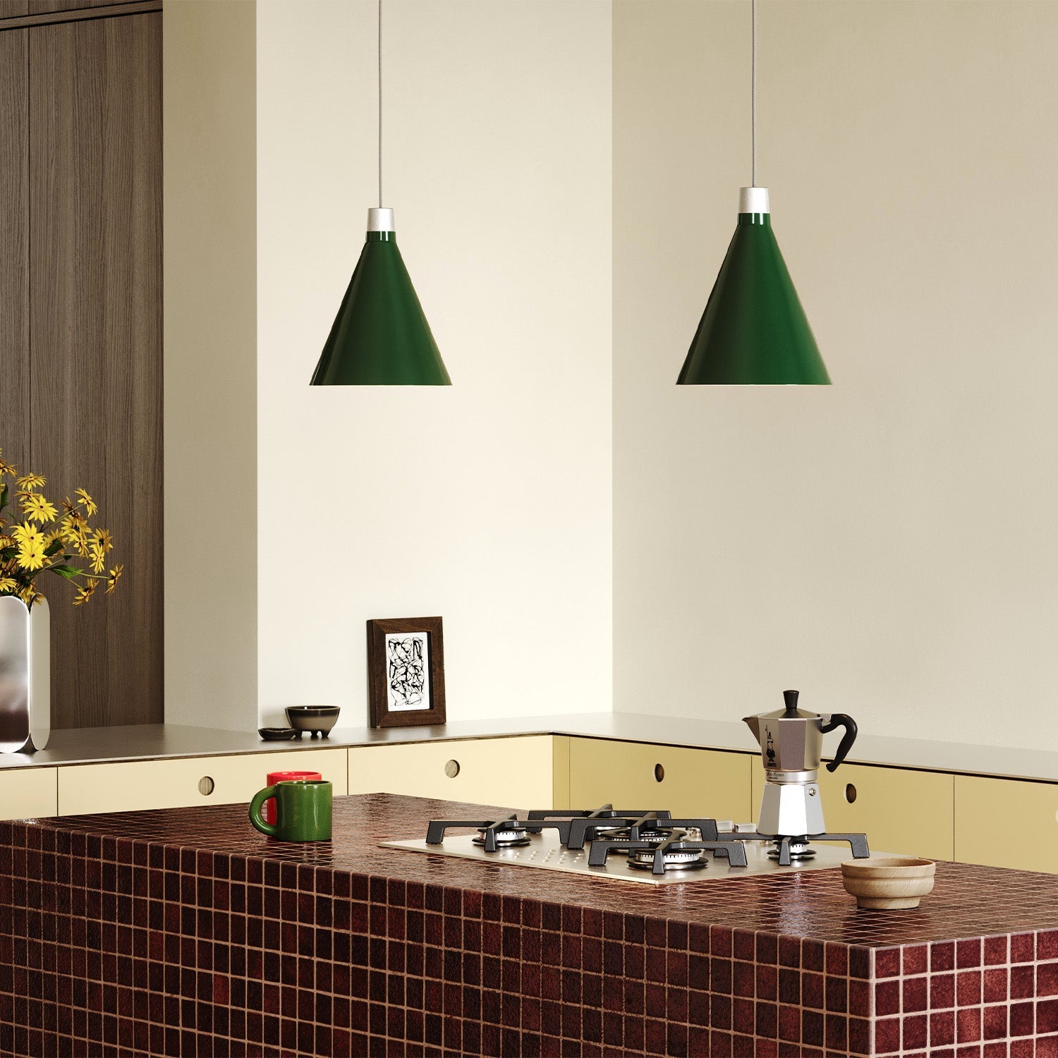 Tala US · Bower Pendant Light Small in Dark Green + Sphere III | socius design in Rochester, MN