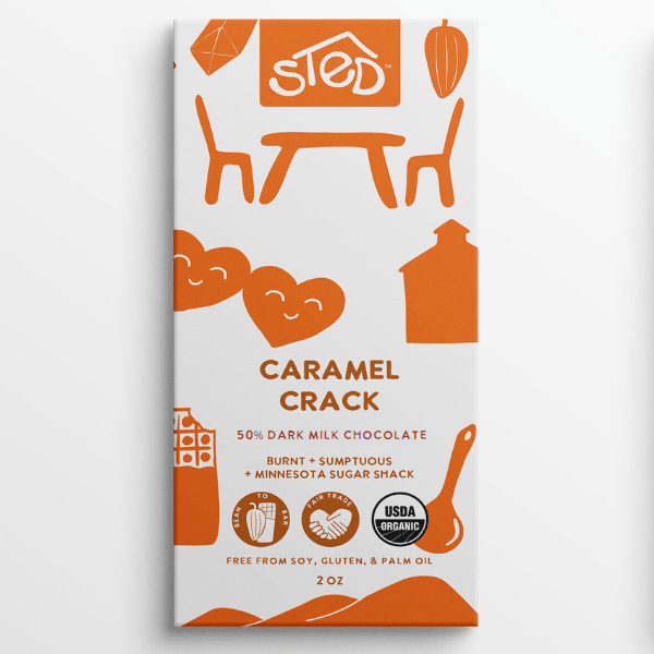 Sted Chocolate · Caramel Crack Dark Milk Chocolate Bar | socius design in Rochester, MN