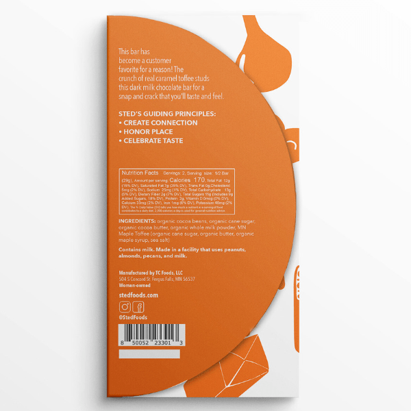 Sted Chocolate · Caramel Crack Dark Milk Chocolate Bar | socius design in Rochester, MN