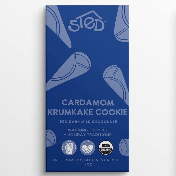 Sted Chocolate · Cardamom Krumkake Cookie Mini Bar | socius design in Rochester, MN