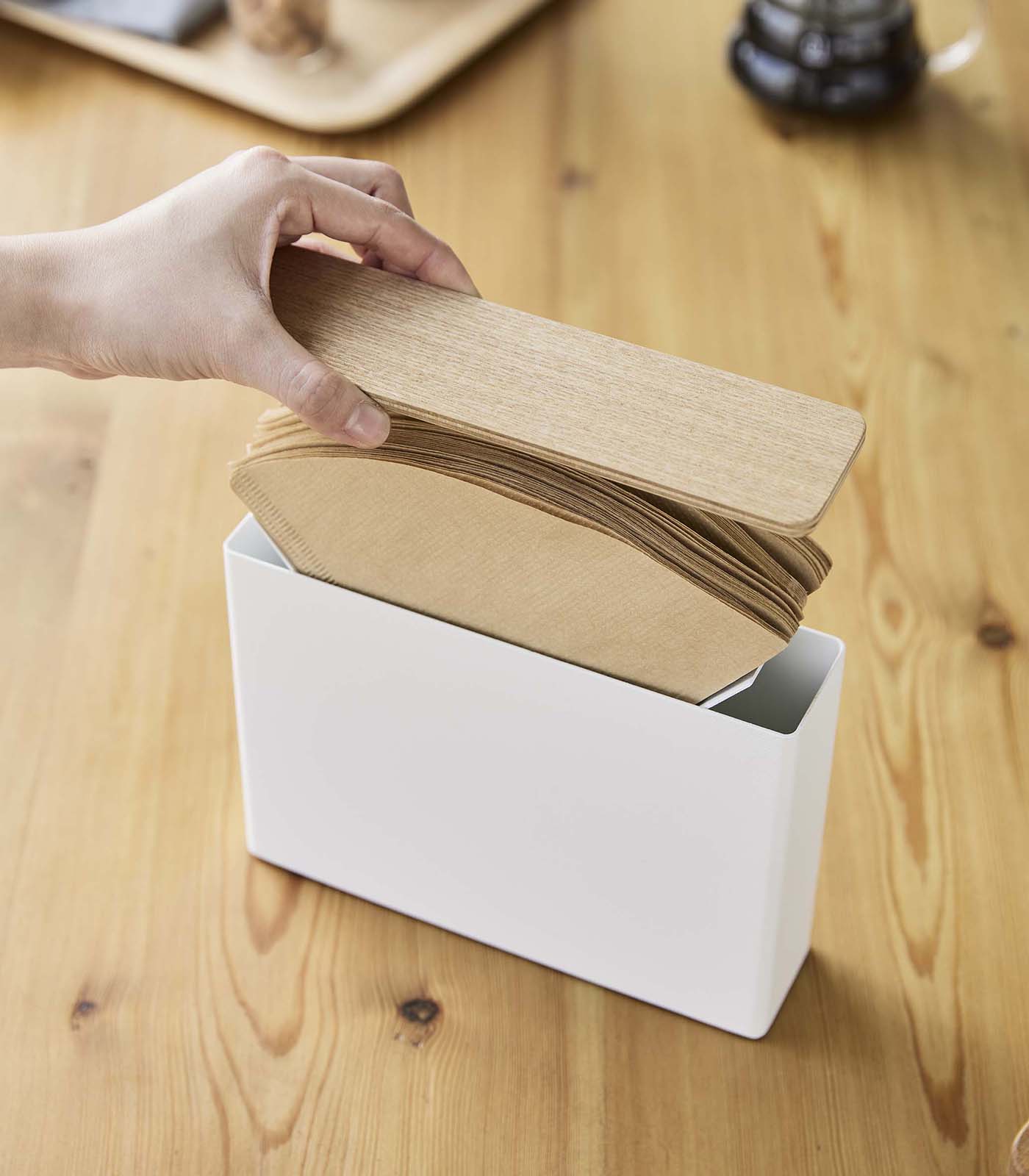 Yamazaki Home · Coffee Filter Case - Size 04 - Steel + Wood | socius design in Rochester, MN