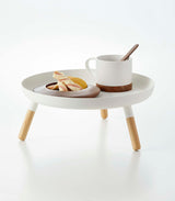 Yamazaki Home · Countertop Pedestal Tray (5" H) · Steel + Wood | socius design in Rochester, MN
