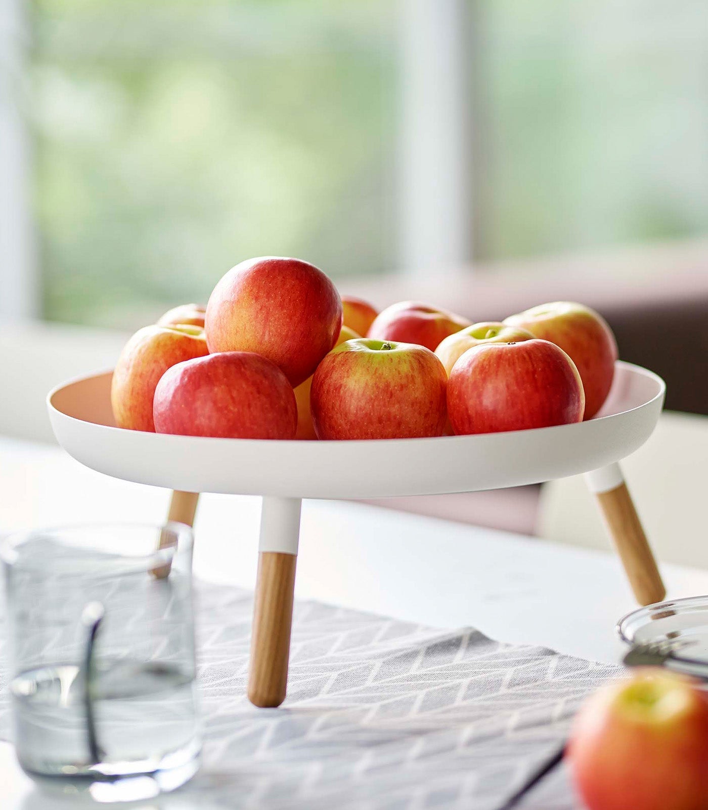 Yamazaki Home · Countertop Pedestal Tray (5" H) · Steel + Wood | socius design in Rochester, MN