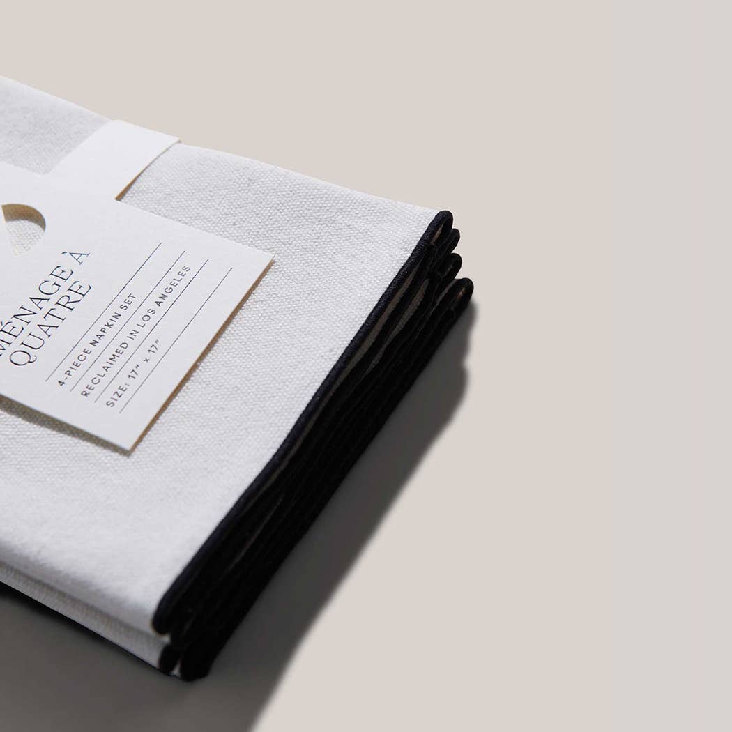 ATELIER SAUCIER · Cream Burlap Noir Napkins | Set of 4 | socius design in Rochester, MN