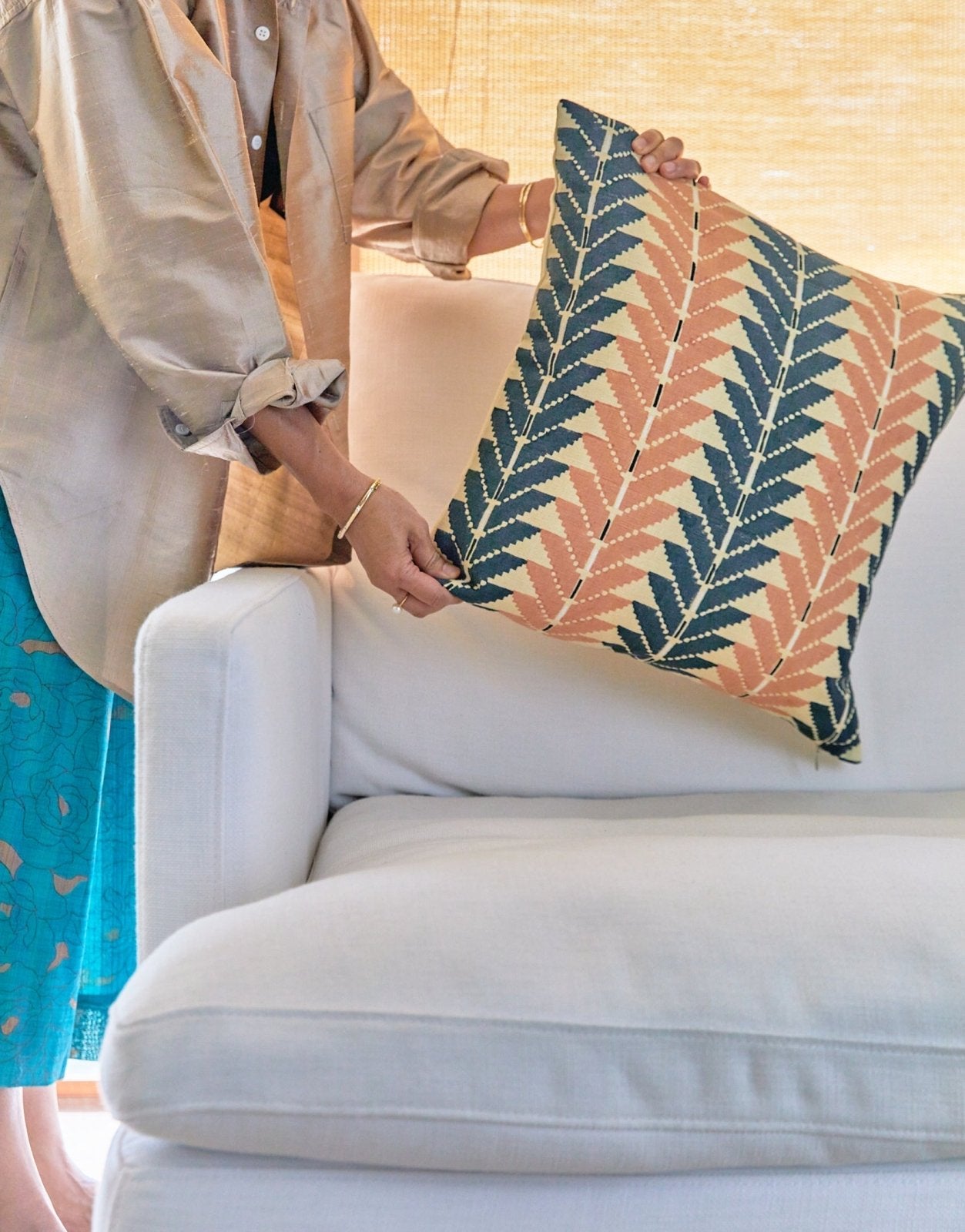 Block Shop · Darts Pillow in Peach | socius design in Rochester, MN