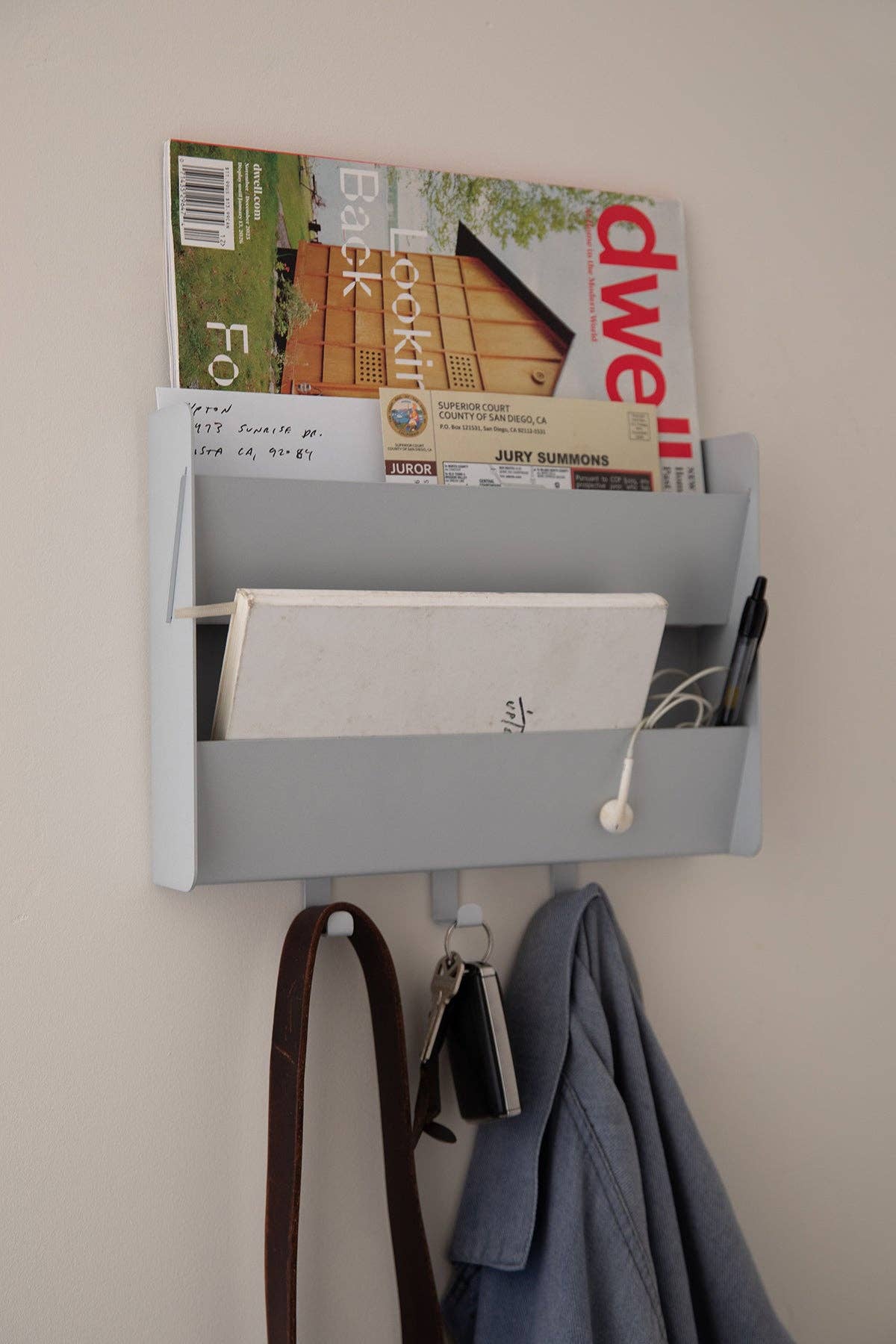 Upton - Mail Organizer - Matte Silver