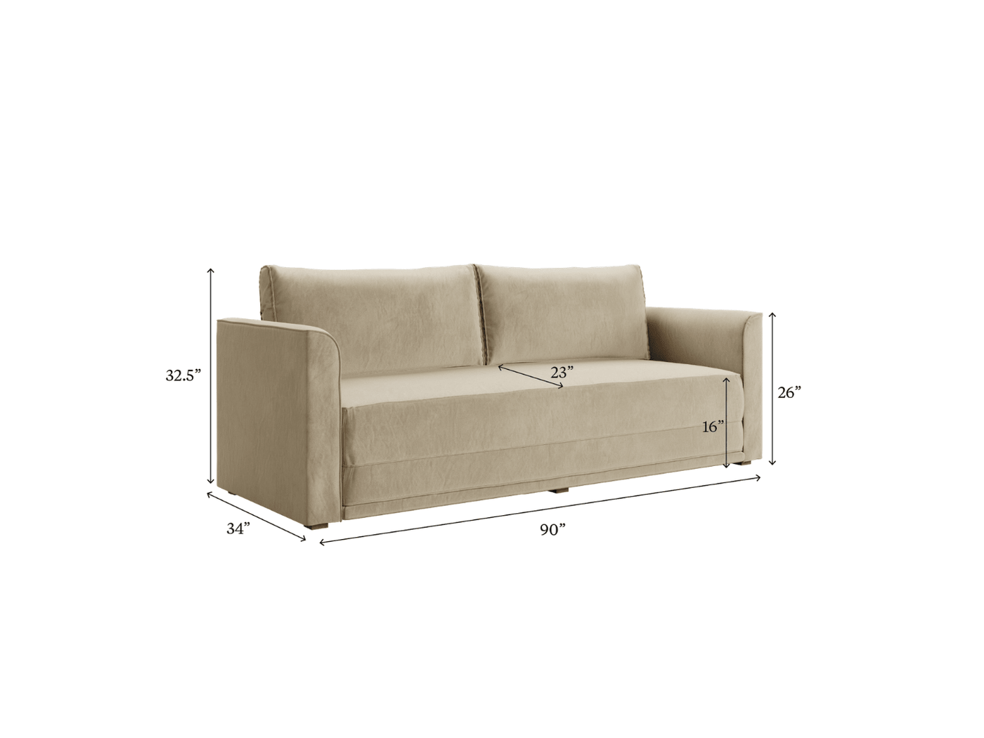 Sabai Design · Eclipse 90" Sleeper Sofa in Hemp Blend | socius design in Rochester, MN