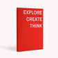 Gry Mattr by Joe Mimran · Explore - Create - Think Notebook with Soft Touch Cover · Poppy | socius design in Rochester, MN
