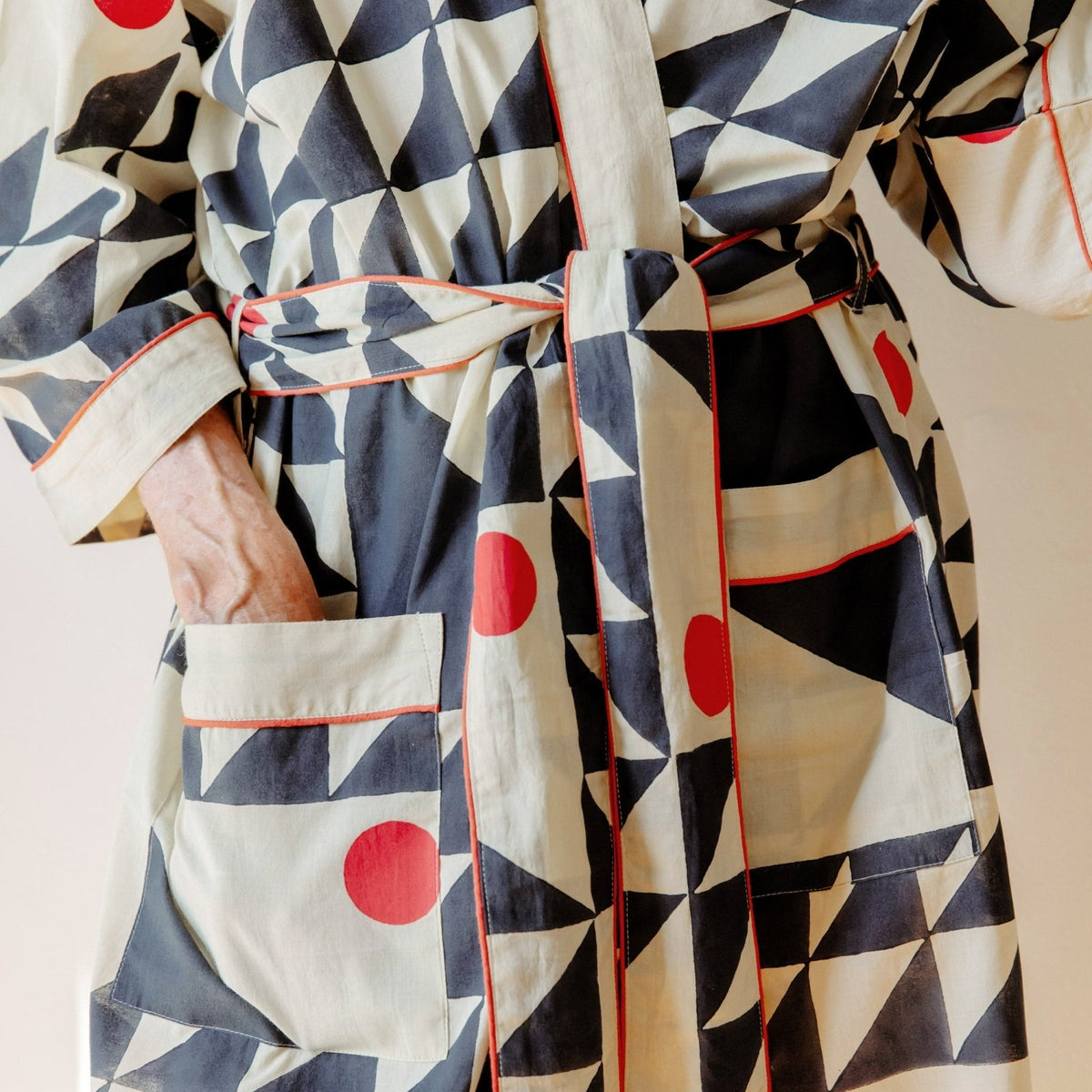 Drawn Block Robe Flock Hand Block Printed Robe | socius design