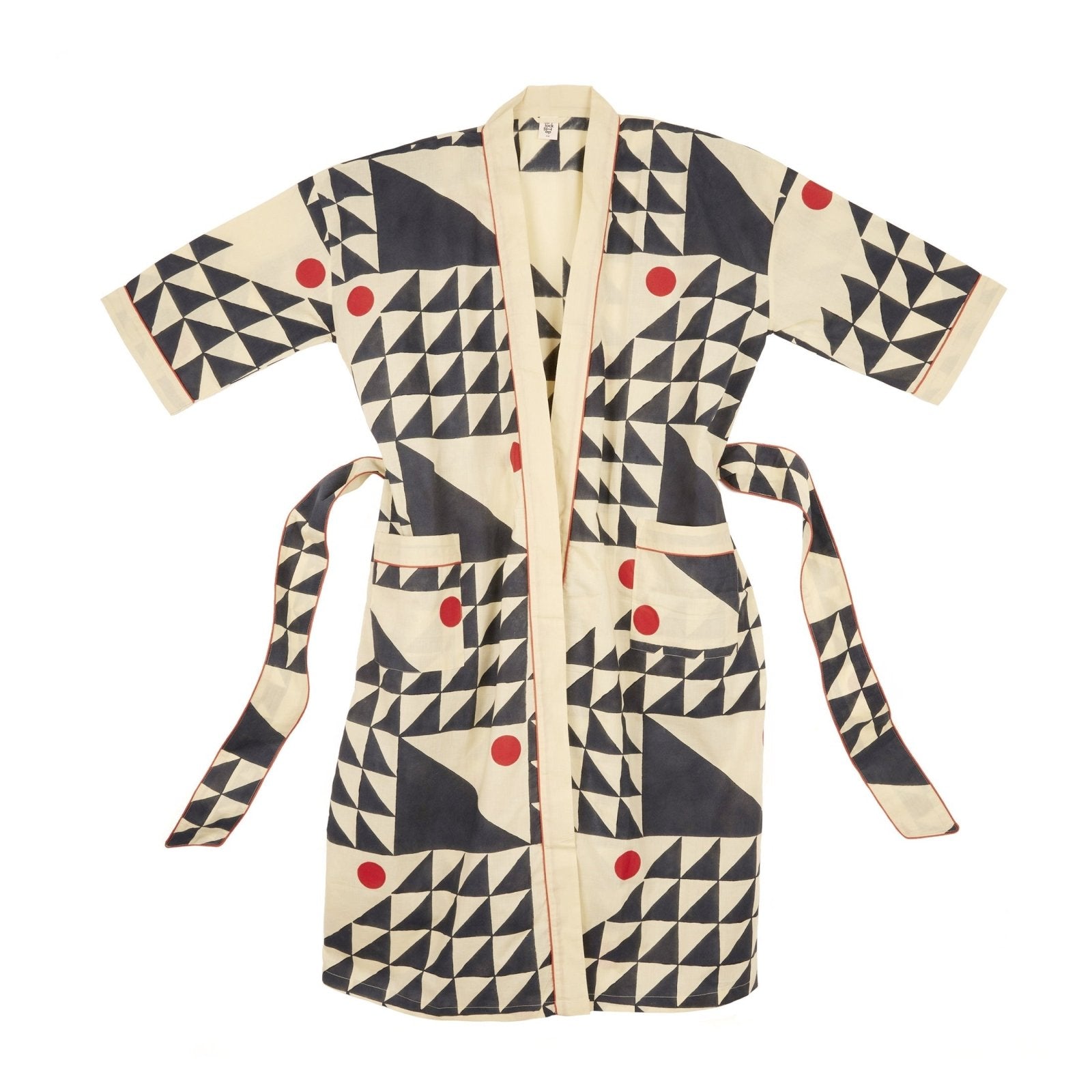 Flolded Robe Flock Hand Block Printed Robe | socius design
